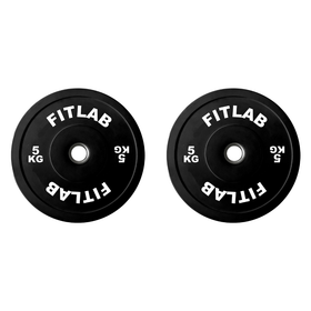 FITLAB Premium Black Bumper Plates - 5kg (Pair)