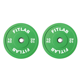 FITLAB Premium Coloured Bumper Plates - 10kg (Pair)