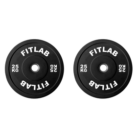 FITLAB Premium Black Bumper Plates - 25kg (Pair)
