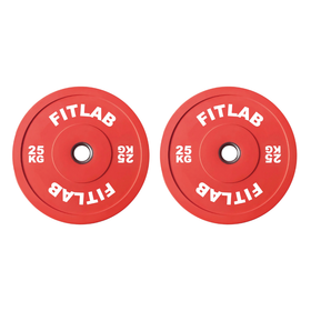 FITLAB Premium Coloured Bumper Plates - 25kg (Pair)