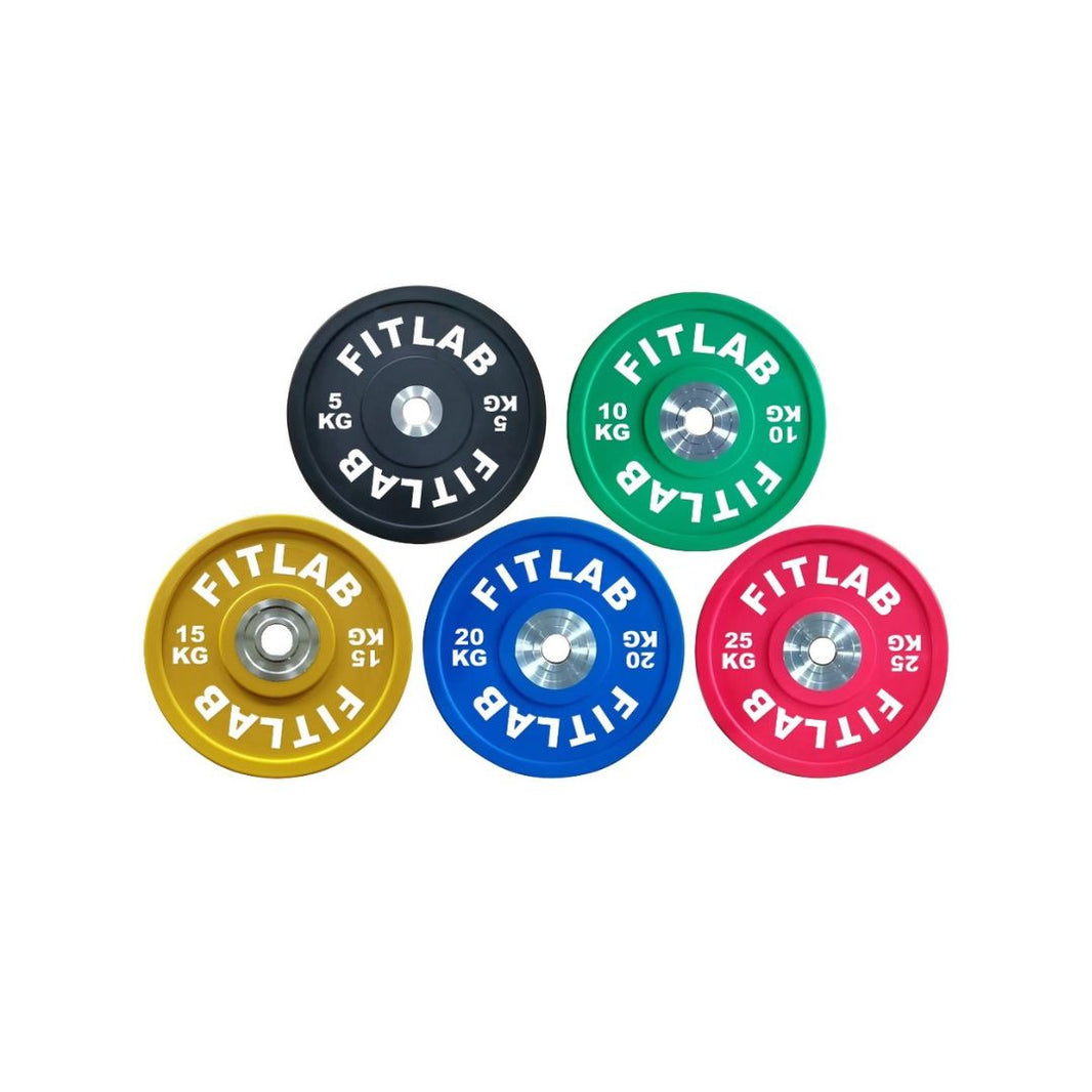 Buy FITLAB Professional Bumper Plate Set for home and commercial gym setups.