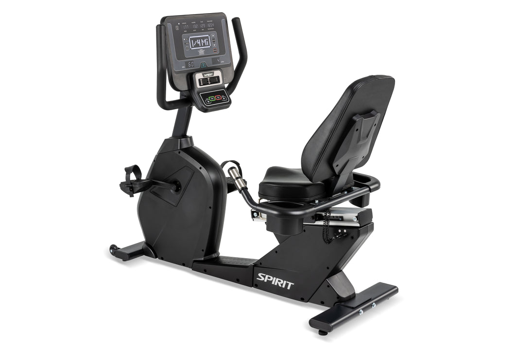 Shop Spirit Commercial CR800+ Recumbent Bike, premium recline Upright cardio workout bicycle for performance, and user comfort in commercial fitness gym in AU
