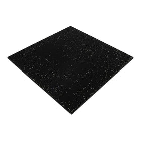FITLAB 1m x 1m 15mm Thick Commercial Rubber Gym Flooring - White Fleck