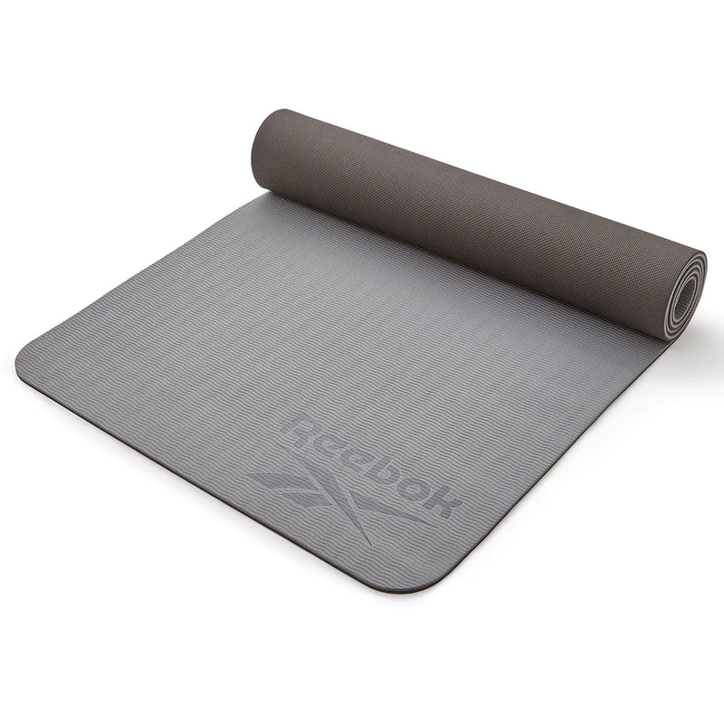 Reebok Double Sided Yoga Mat (6mm, Black/Grey)