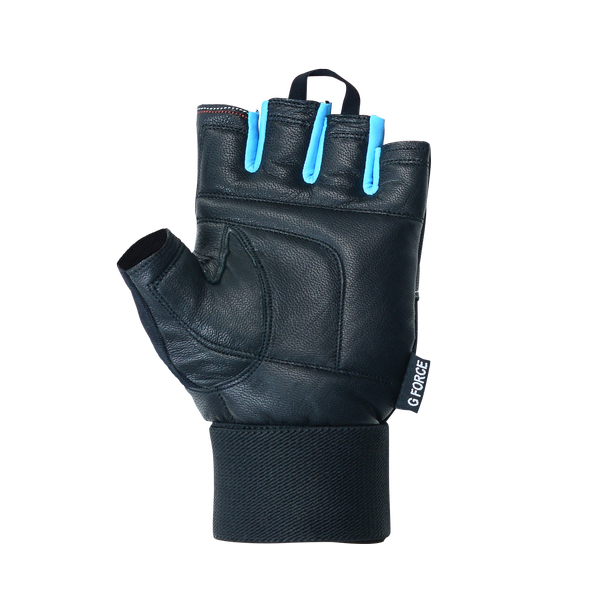 Rappd - G force Leather Gloves With Wrist Wrap Blue