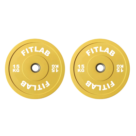FITLAB Premium Coloured Bumper Plates - 15kg (Pair)