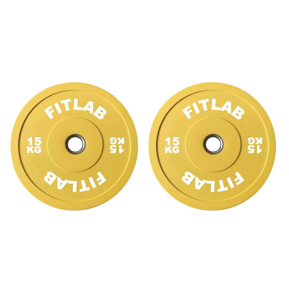 FITLAB Premium Coloured Bumper Plates - 15kg (Pair)