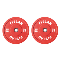 Fitlab Premium Coloured Bumper Plates - 25kg (Pair)