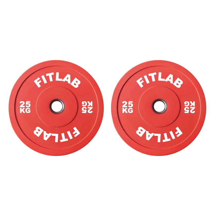 Fitlab Premium Coloured Bumper Plates - 25kg (Pair)