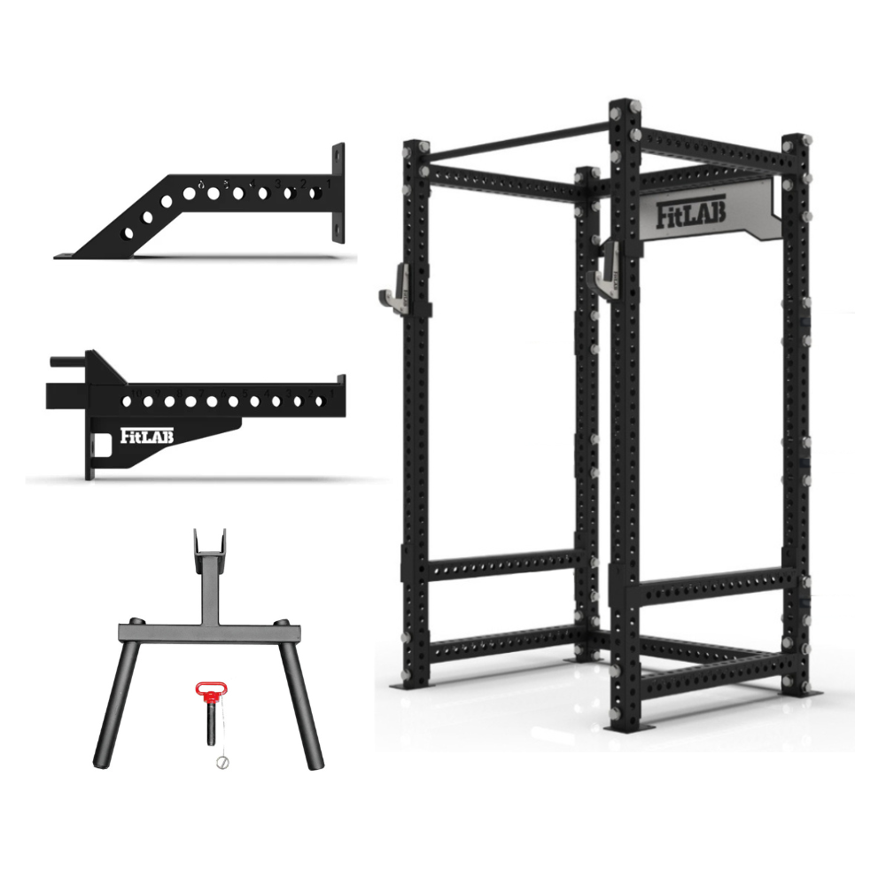 FITLAB Pro Squat Rack Bundle | Commercial Grade Power Cage
