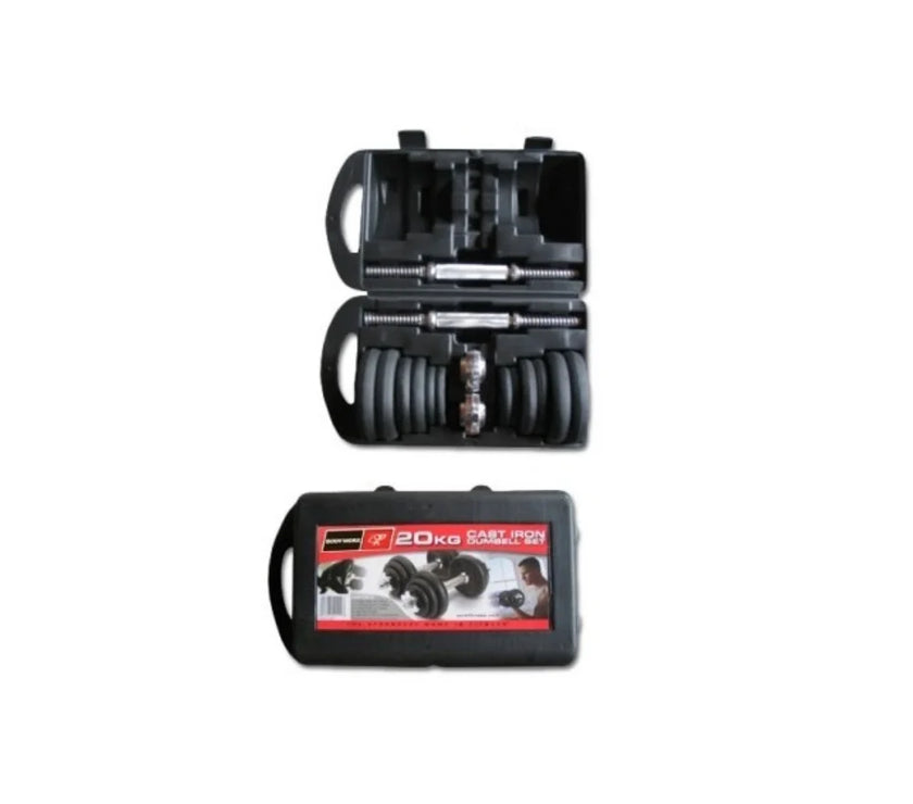 Bodyworx Dumbbell Kit in Plastic Case (20kg)