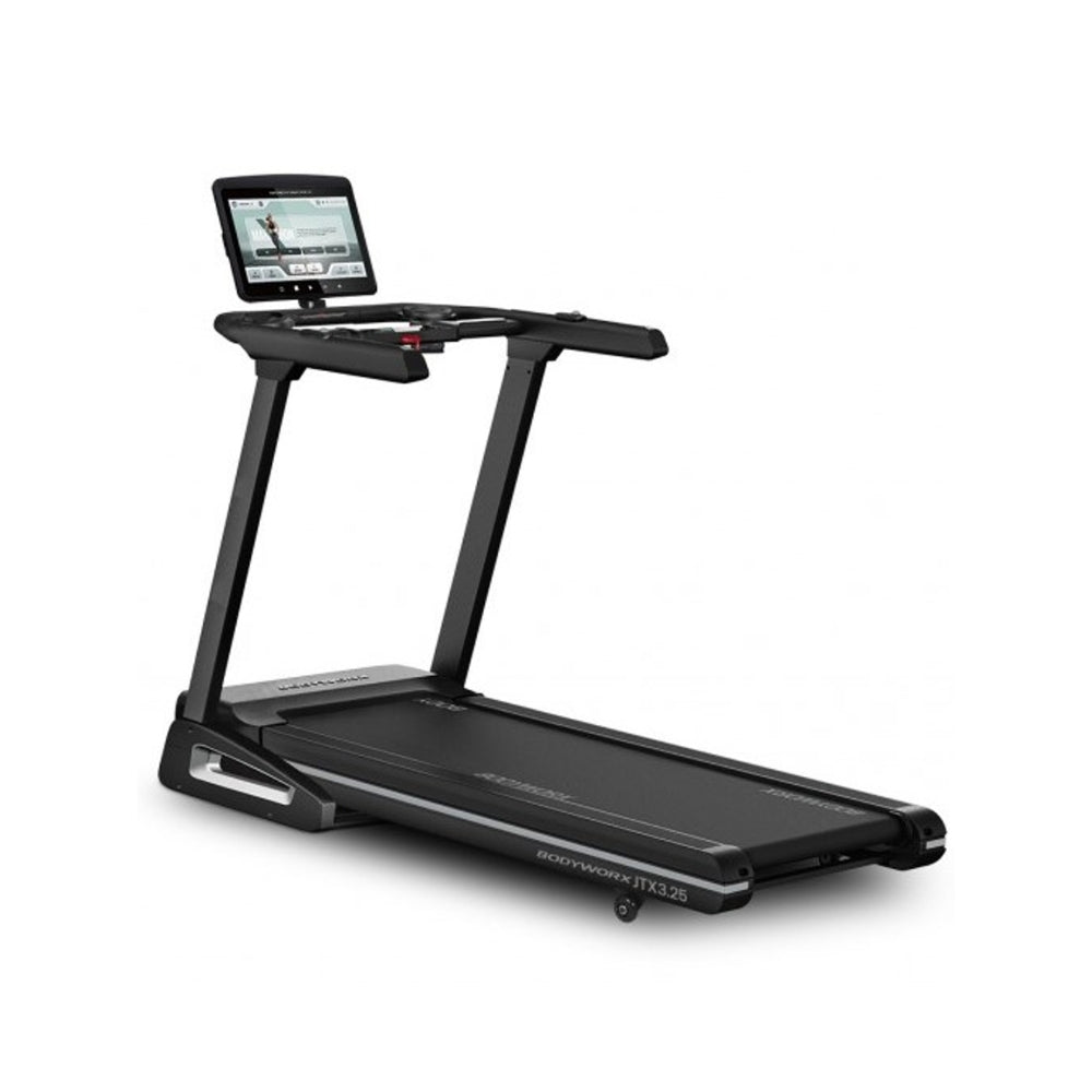 Shop the Bodyworx JTX3.25 Treadmill with touchscreen, Bluetooth apps & 22kph speed. Perfect running fitness exercise machine for home & commercial gyms. 