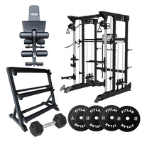 Bring the Gym Home - Flexible Lifting Station (FX100 + Adjustable Bench + Dumbbells + Black Weight Plates)