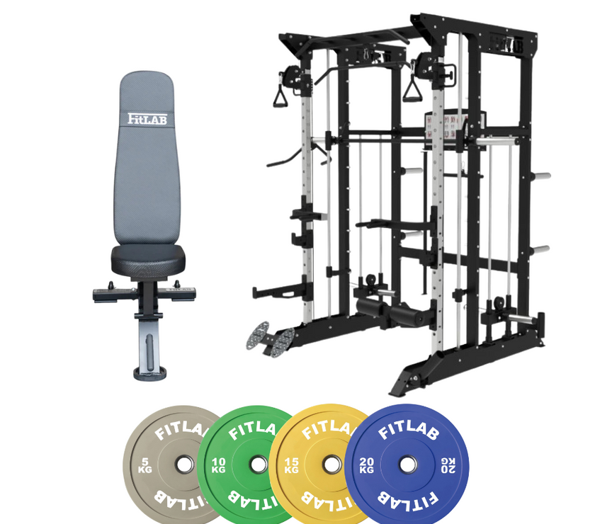 Bring the Gym Home - Colour Coded Power (FX100 + Commercial Bench + Coloured Weight Plates)