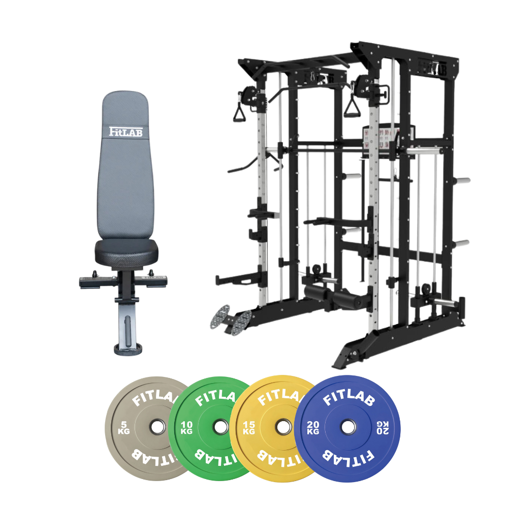 Bring the Gym Home - Colour Coded Power (FX100 + Commercial Bench + Coloured Weight Plates)