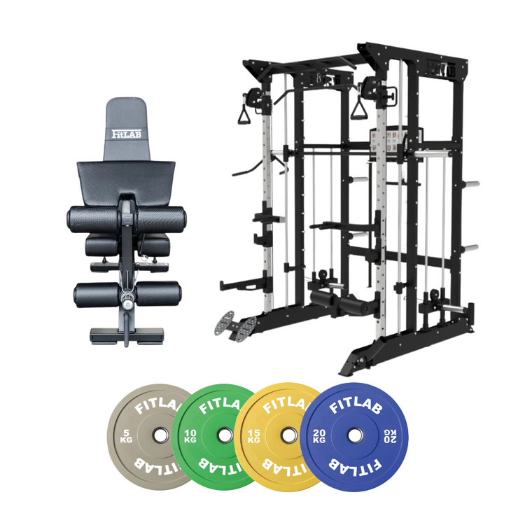 Bring the Gym Home - Adjustable Colour Lift (FX100 + Adjustable Bench + Coloured Weight Plates)
