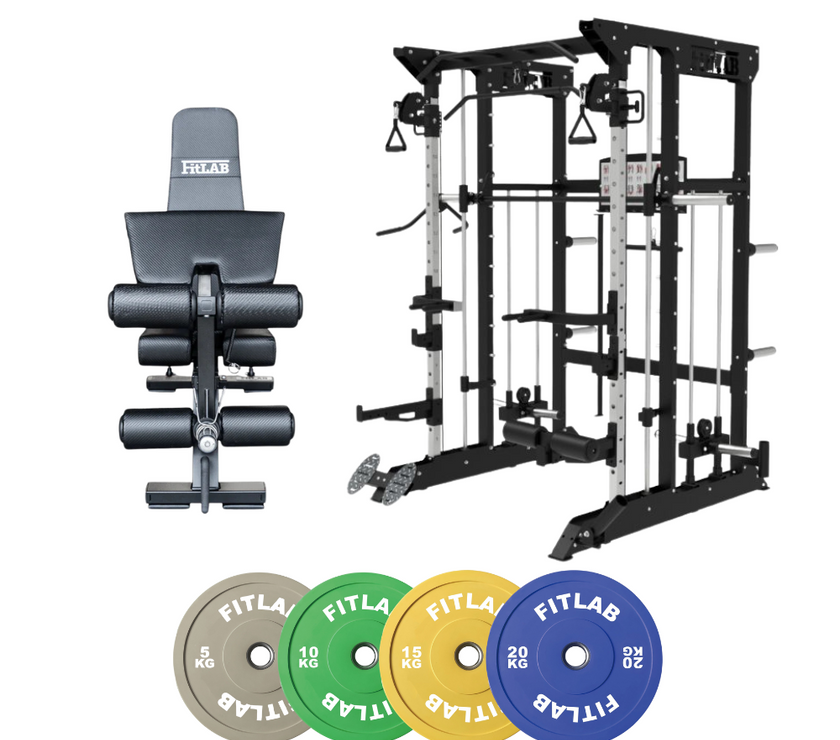 Bring the Gym Home - Adjustable Colour Lift (FX100 + Adjustable Bench + Coloured Weight Plates)