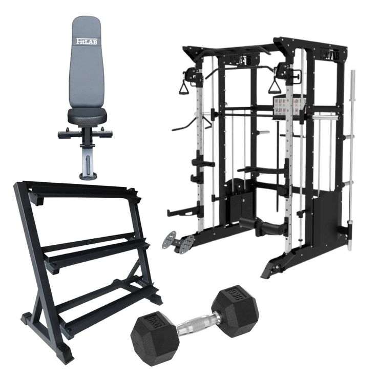 Bring the Gym Home - Space Saver Strength (FX200 + Commercial Bench + Dumbbells)
