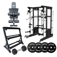 Bring the Gym Home - Flexible Lifting Station (FX200 + Adjustable Bench + Dumbbells + Black Weight Plates)
