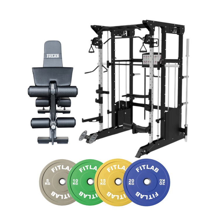 Bring the Gym Home - Adjustable Colour Lift (FX200 + Adjustable Bench + Coloured Weight Plates)