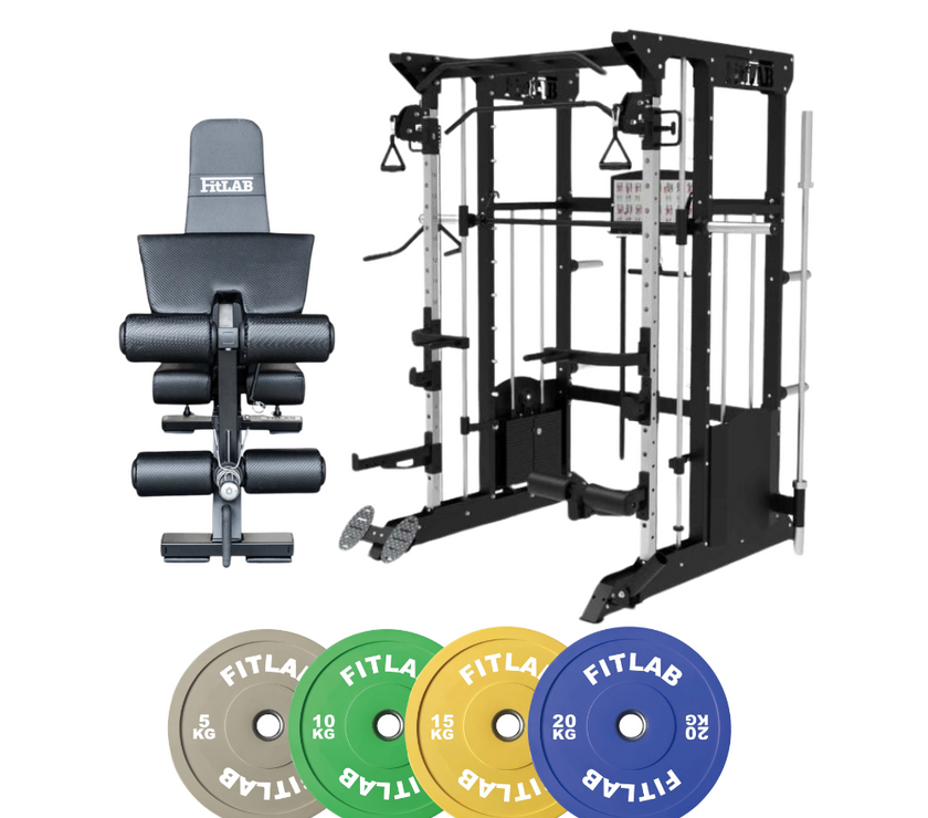 Bring the Gym Home - Adjustable Colour Lift (FX200 + Adjustable Bench + Coloured Weight Plates)