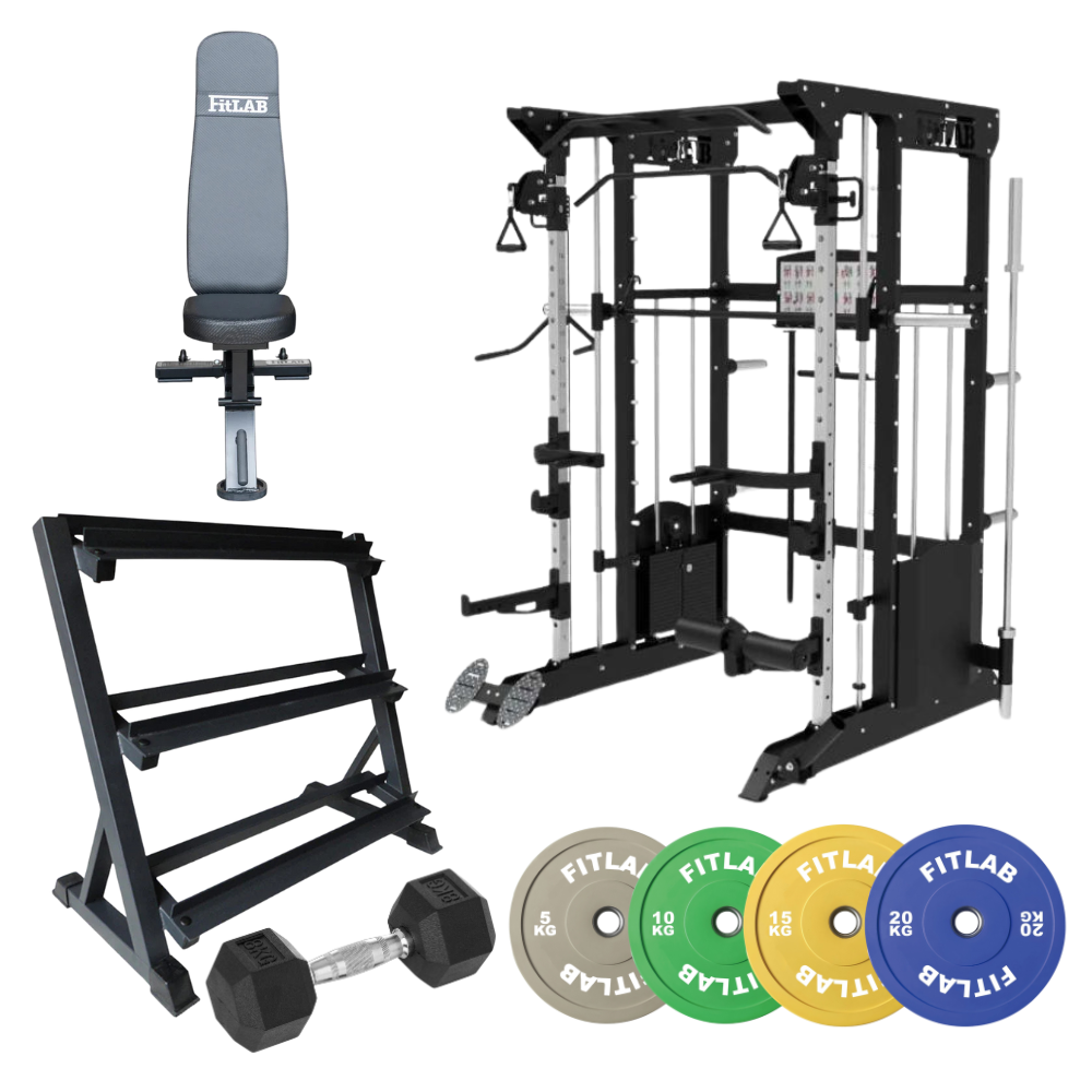 Bring the Gym Home - Colour Essential Lift (FX200 + Commercial Bench + Light Dumbbells + Coloured Weight Plates)