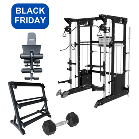 Black Friday Sale: Grab a home gym cable machine bundle with functional trainer, smith machine with cables, rowing cable, cable crossover, seated machine rowing & lat pull cable.