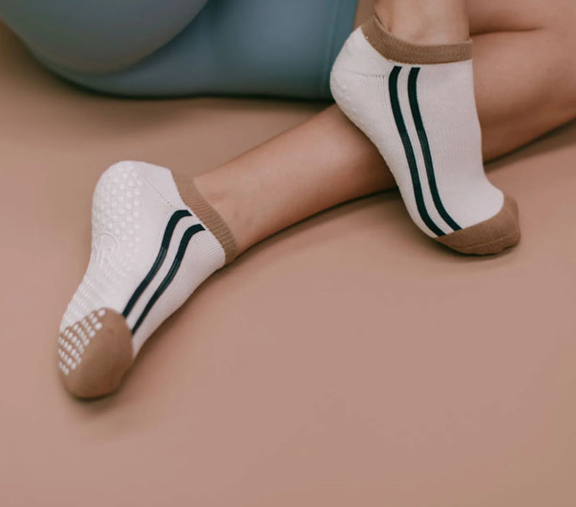 Ankle Grip Socks - Mustard/Navy/Small