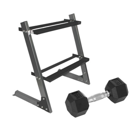 Fitlab 2 Tier Compact Dumbbell Rack Bundle (4,6,8,10,12.5kg Pairs)
