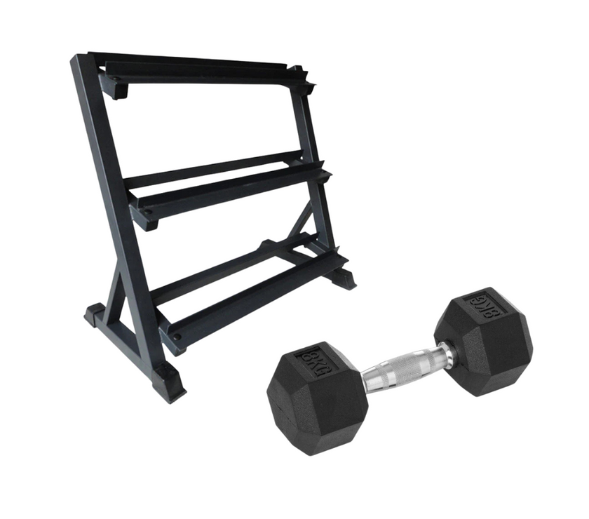 Fitlab 3 Tier Dumbbell Rack Bundle (1kg-20kg Pairs)