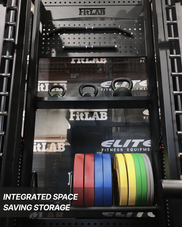 power rack with weight storage