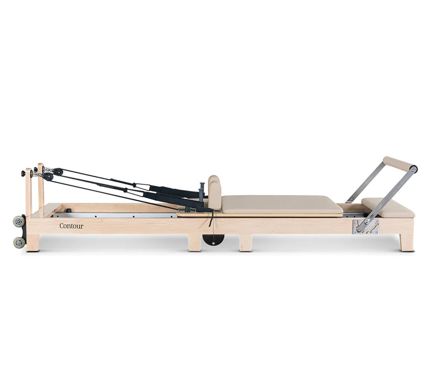 Contour Folding Wooden Pilates Reformer Machine (Beige)