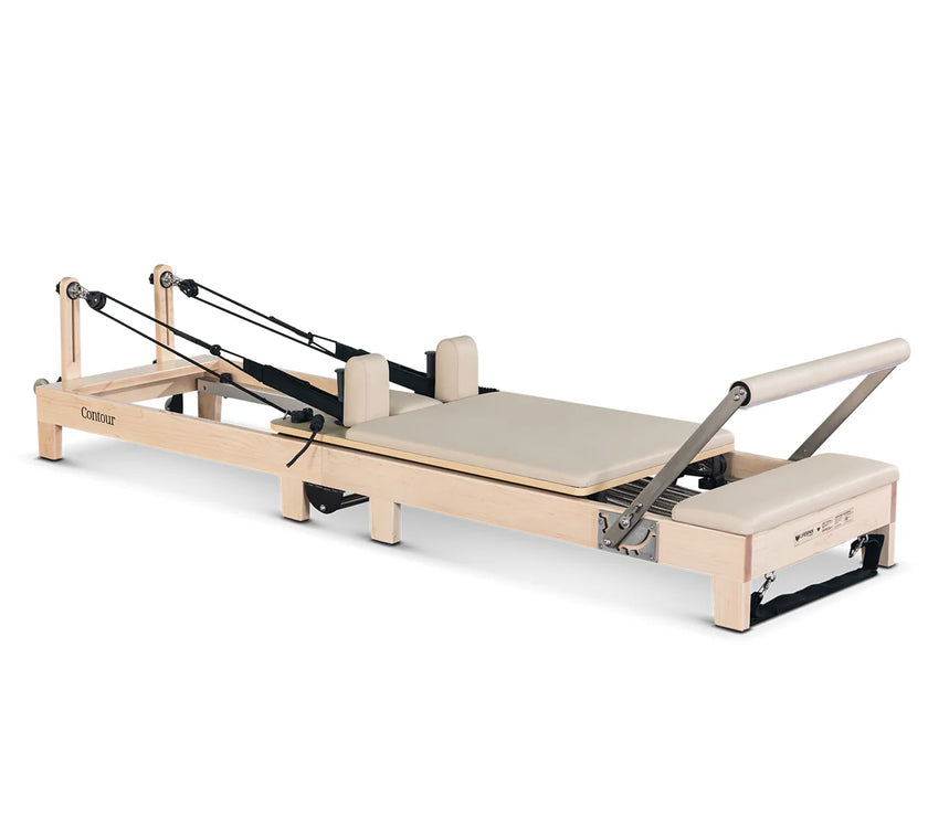 Contour Folding Wooden Pilates Reformer Machine (Beige)