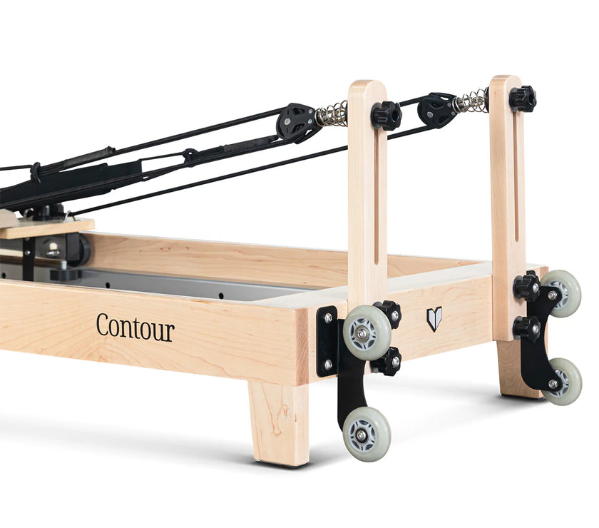 Contour Folding Wooden Pilates Reformer Machine (Beige)