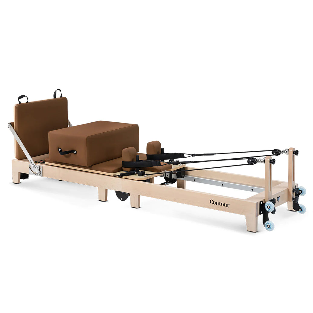 Shop the Contour Pilates Reformer in Espresso. Compact, foldable design with adjustable springs & accessories. Perfect for home workouts.