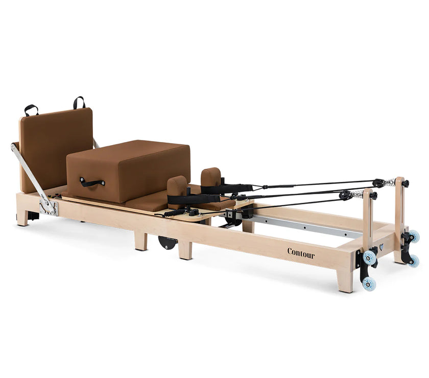 Shop the Contour Pilates Reformer in Espresso. Compact, foldable design with adjustable springs & accessories. Perfect for home workouts.