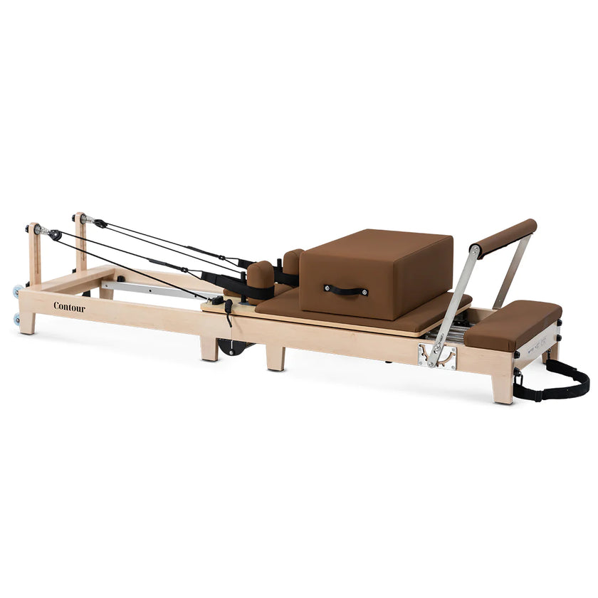 Shop the Contour Pilates Reformer in Espresso. Compact, foldable design with adjustable springs & accessories. Perfect for home workouts.