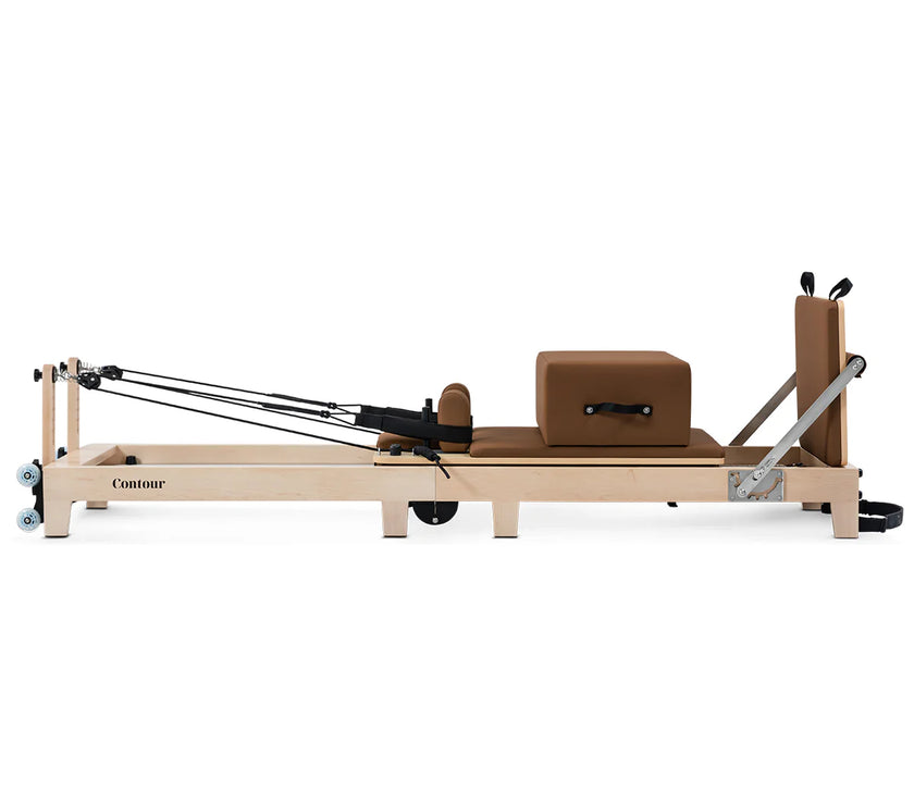 Shop the Contour Pilates Reformer in Espresso. Compact, foldable design with adjustable springs & accessories. Perfect for home workouts.