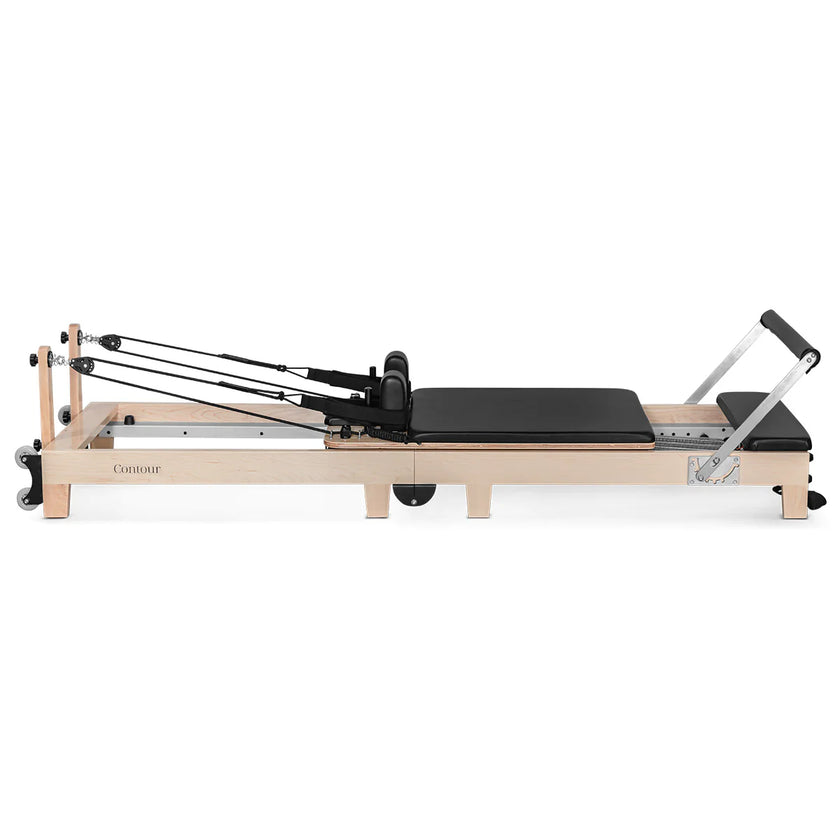 Contour Foldable Wooden Pilates Reformer Machine (Black)