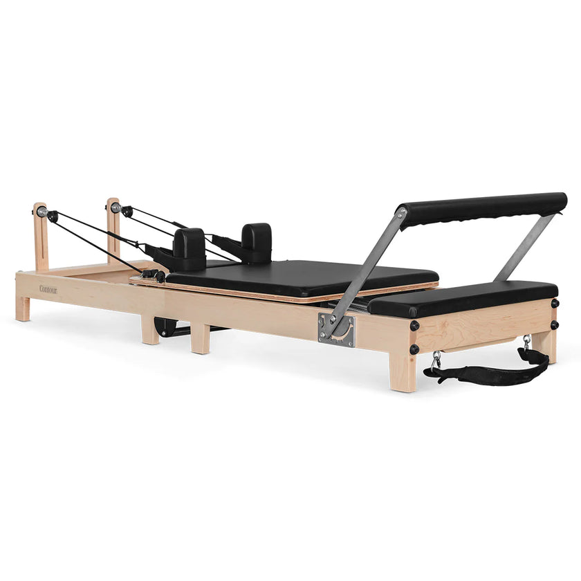 Contour Foldable Wooden Pilates Reformer Machine (Black)
