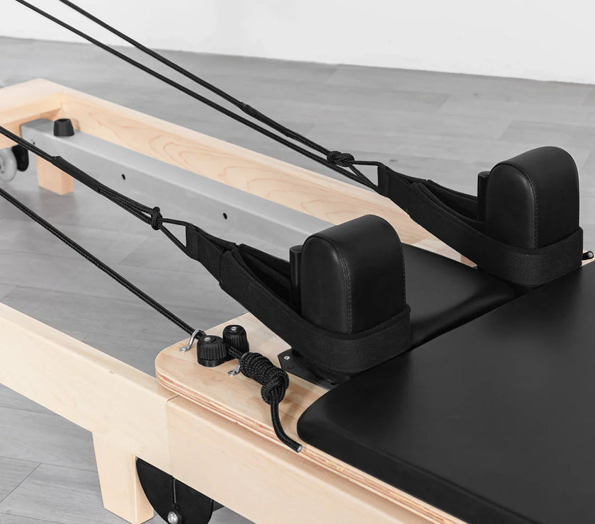Contour Foldable Wooden Pilates Reformer Machine (Black)