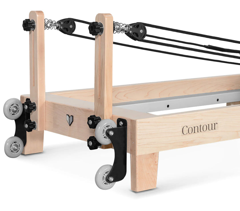 Contour Foldable Wooden Pilates Reformer Machine (Black)
