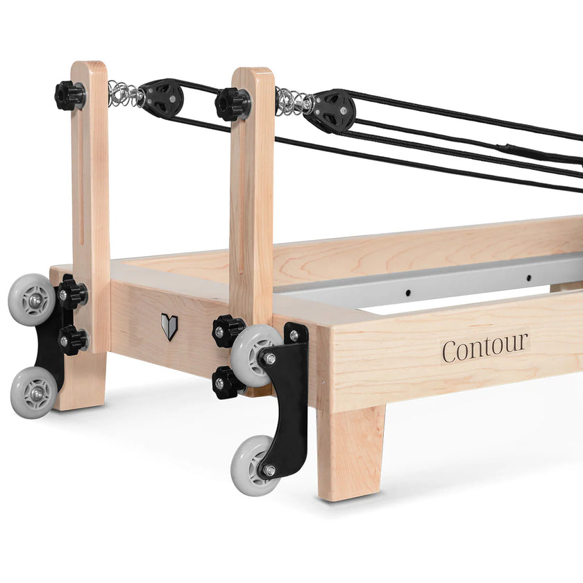 Contour Foldable Wooden Pilates Reformer Machine (Black)