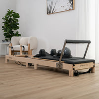 Contour Foldable Wooden Pilates Reformer Machine (Black)
