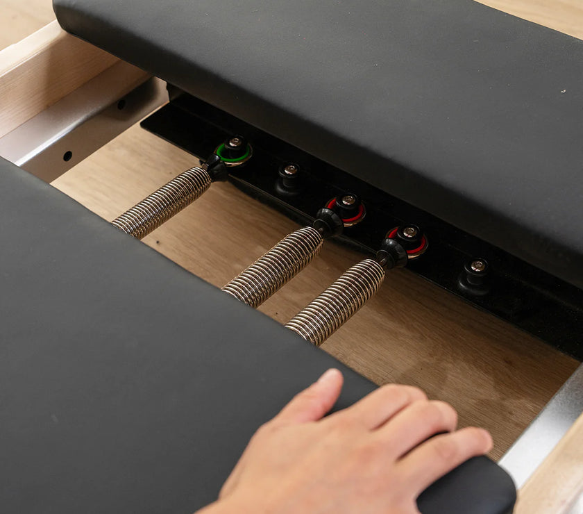 Contour Foldable Wooden Pilates Reformer Machine (Black)