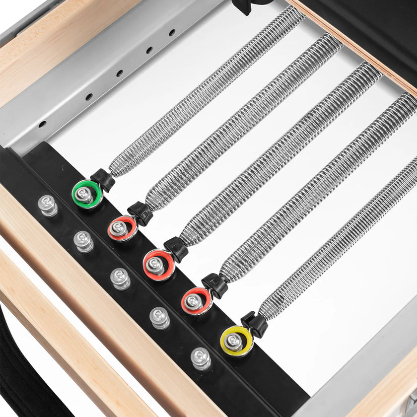 Contour Foldable Wooden Pilates Reformer Machine (Black)