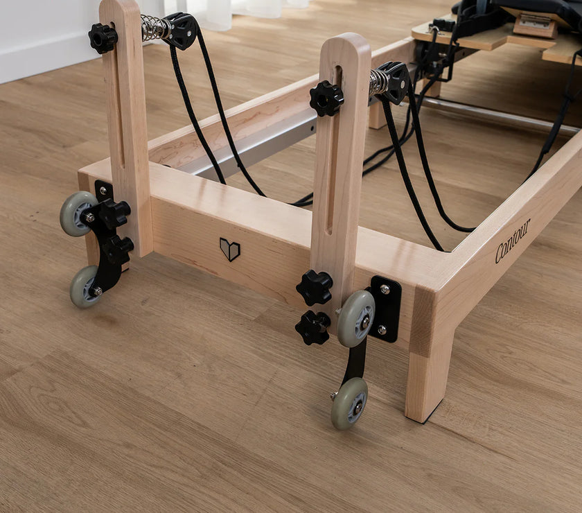 Contour Foldable Wooden Pilates Reformer Machine (Black)
