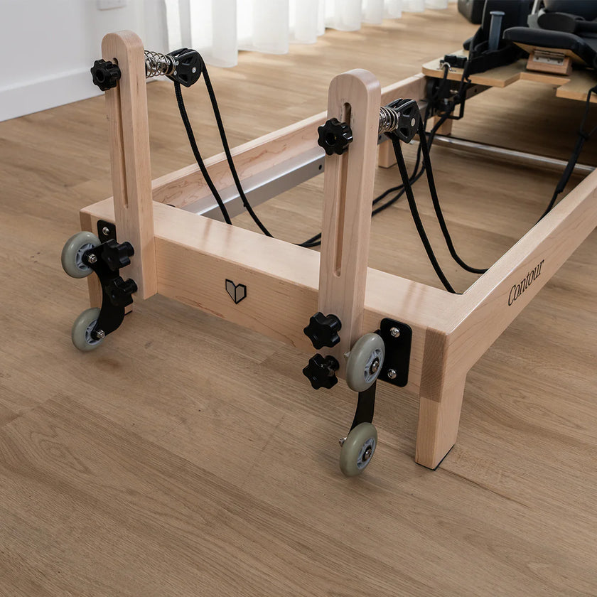 Contour Foldable Wooden Pilates Reformer Machine (Black)