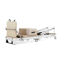 Shop the portable Contour Pro Pilates Reformer machine in beige. Perfect for home exercises, compact folding design, and smooth, effective workouts.