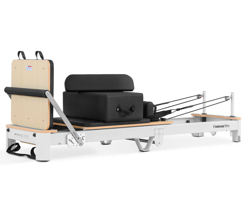 Shop the Contour Pro portable Pilates reformer machine. Perfect for home Pilates reformer exercises. Buy now and enjoy a durable, foldable, high-quality design.